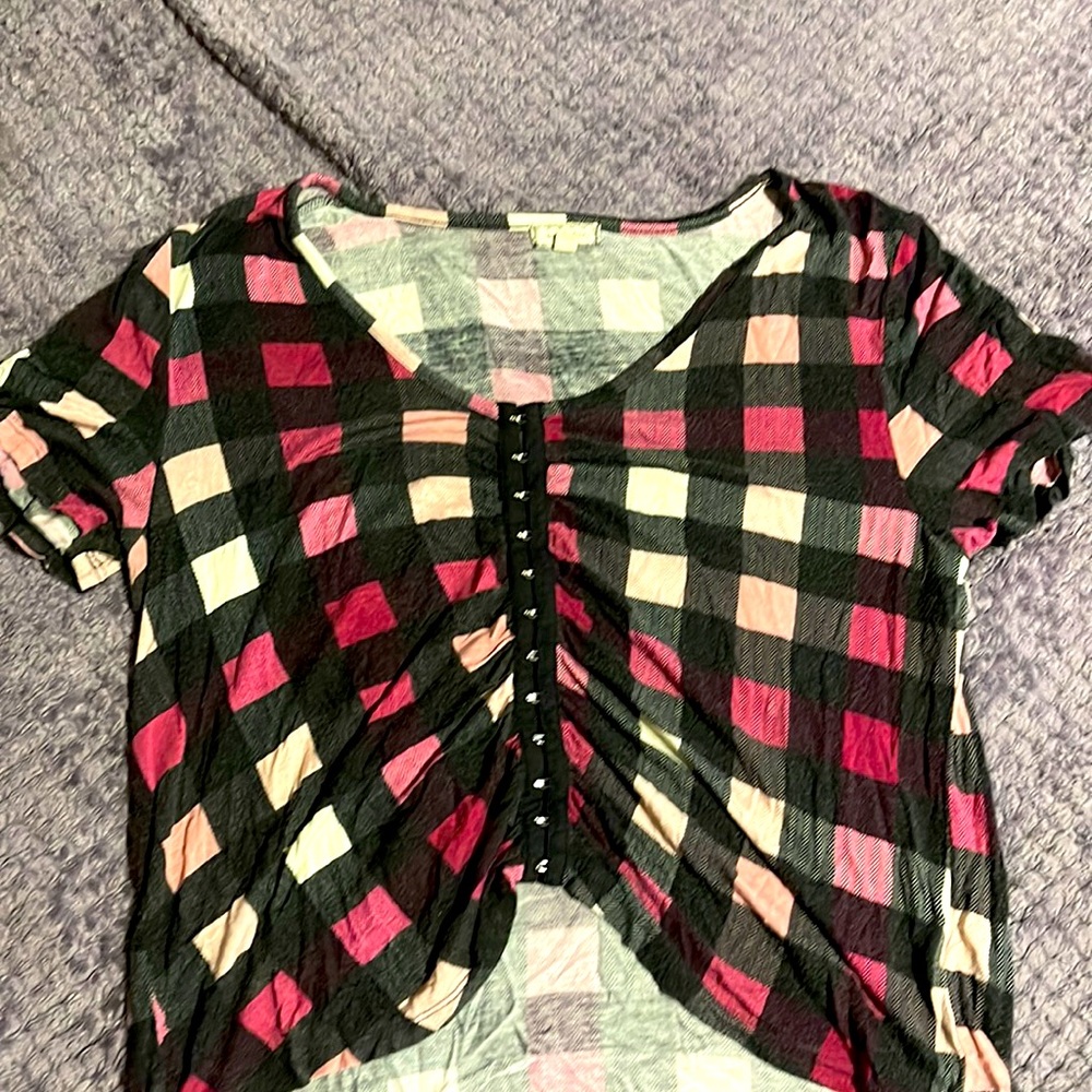Plaid cropped T Shirt